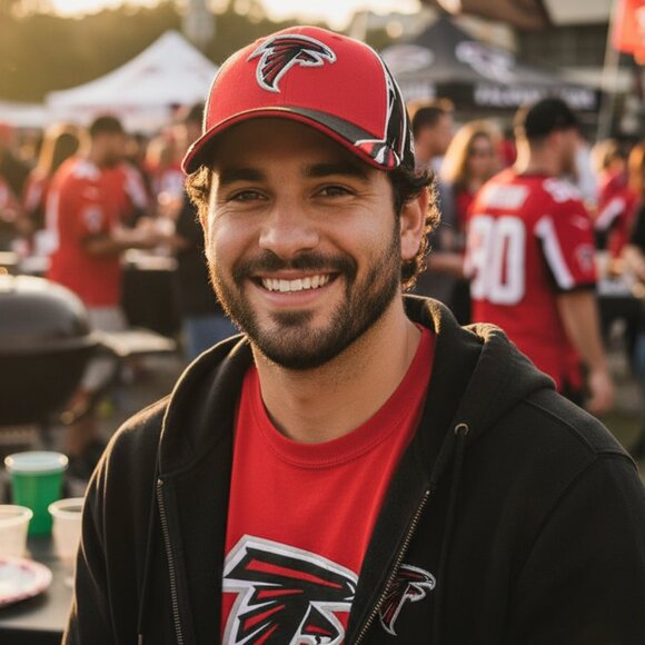 Atlanta Falcons Hat Vintage 90s Reebok NFL Equipment Sideline Cap OSFA Red Black - Picture 2 of 7